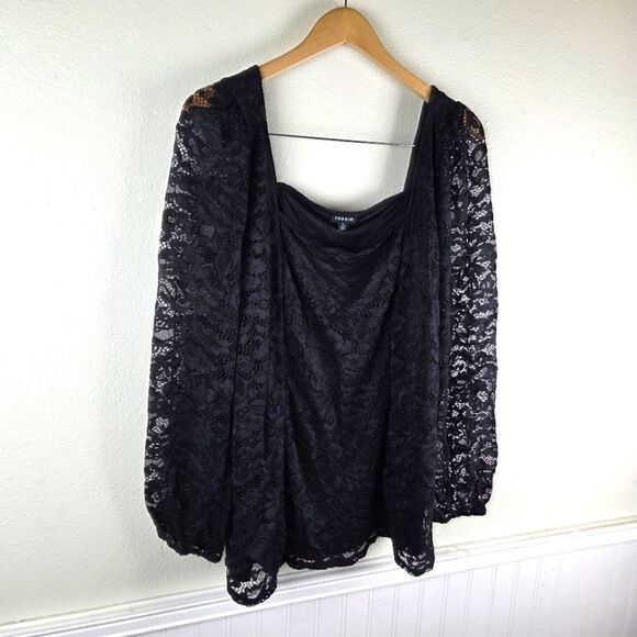 Women's Torrid Elegant Black Lace Long Sleeve Women's Top Sizd 3X/3XL - Picture 2 of 9
